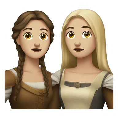 two women, aesthetic, medieval  sticker
