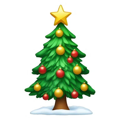 Christmas tree with a bow sticker