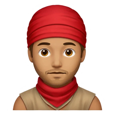 man with wearing red bandana sticker
