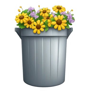 bin microsoft icon with flowers sticker