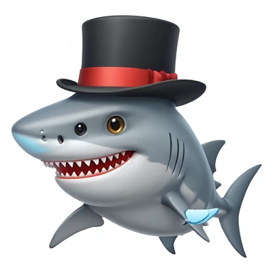 Shark with a top hat sticker