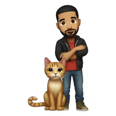 drake with cat sticker