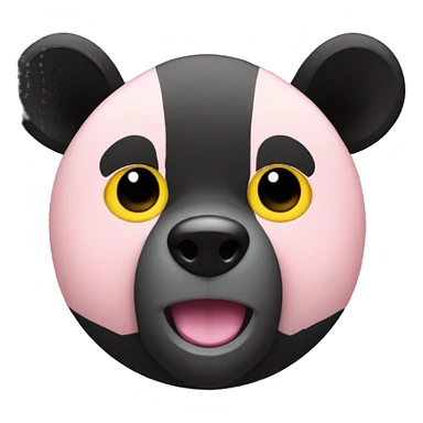 black bear with one yellow eye and a light pink tummy sticker