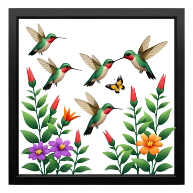 Donde danzan las mariposas y los colibrís sticker