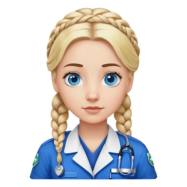 Paramedic girl with french braided blonde hair and blue eyes sticker