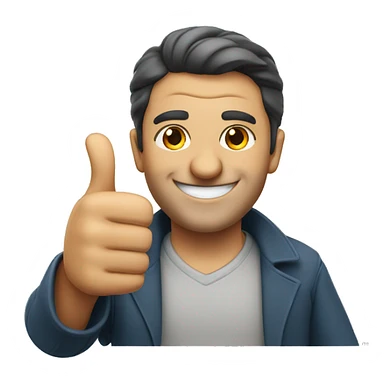 Smiling Turkish man showing thumbs up  sticker