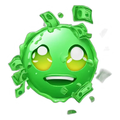 Money with slime sticker