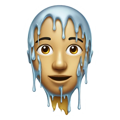 Face covered in liquid sticker