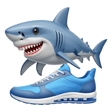 Shark with Blue sneakers sticker
