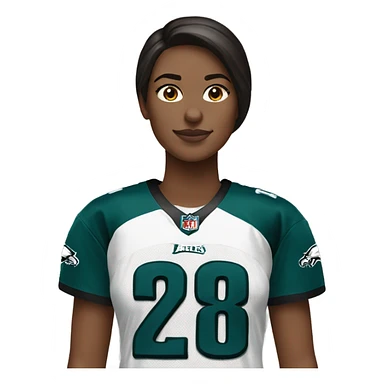 Brunette wearing Philadelphia Eagles jersey sticker