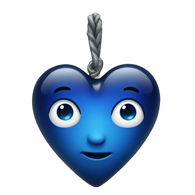 Dark blue glass heart  sticker