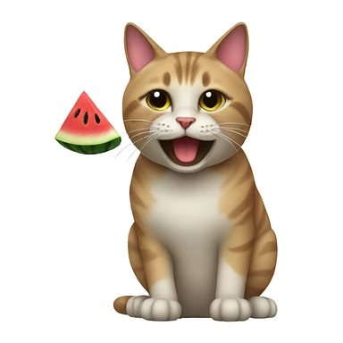 Cat with watermelon sticker