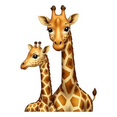 High resolution giraffe with its baby sticker