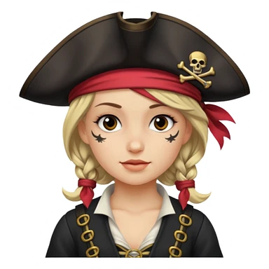 pirate girl with black band  sticker