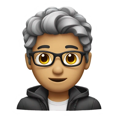 software developer with silcy black hair  sticker