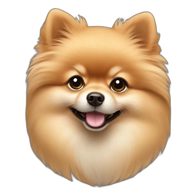 a beige cute little pomeranian sticker