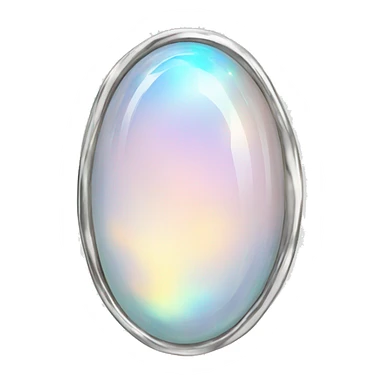 Opal oval gem with silver edge sticker