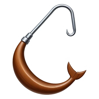 wooden fishhook sticker