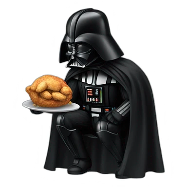 Dark vador eating chicken sticker