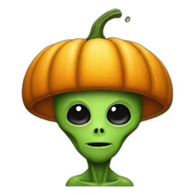 Alien with a pumpkin cap sticker