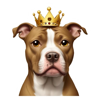 Pit bull with a crown and a bit of brown on ONE eye sticker