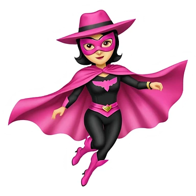 Pink zorro woman flying sticker