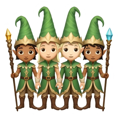different color elves with staff sticker