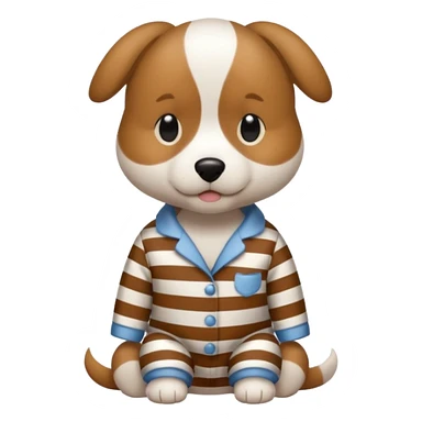 Dog wearing striped pyjamas sticker