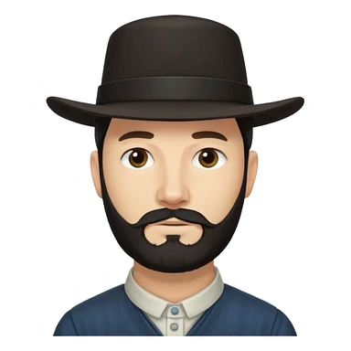 Amish man with chinstrap sticker