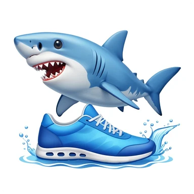 tiburon con tenis azules sticker