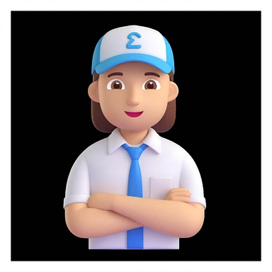 Show the young CEO in a casual cap and shirt in a modern meeting room, 3D emoji style. sticker