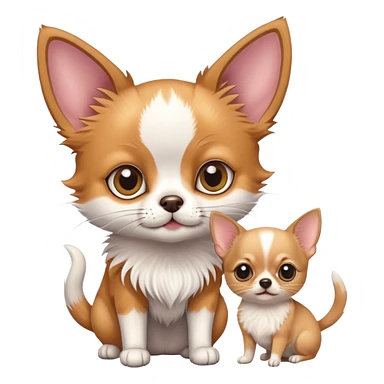 Cat and a chihuahua  sticker