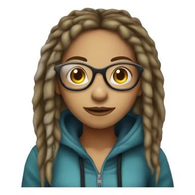 Girl hacker, dreadlocks sticker