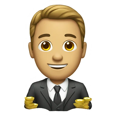 man wearing suit holding money sticker