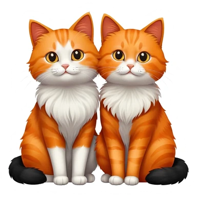 Black, great and orange cats sitting together  sticker