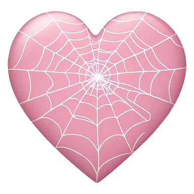 light pink heart, spiderweb  sticker