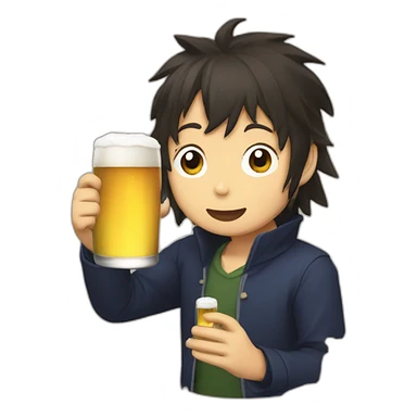 aizawa drinking beer sticker