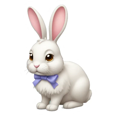bunny wearing bow sticker