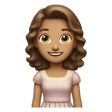 Brown haired girl in dress smiling sticker