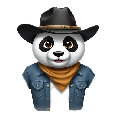 Panda with cowboy hat sticker