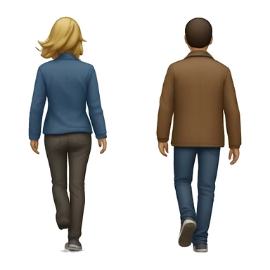 2 people walking away from each other sticker