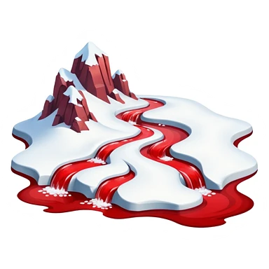 Red river (water is red) on snow sticker