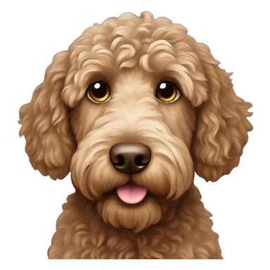 Brown labradoodle  sticker