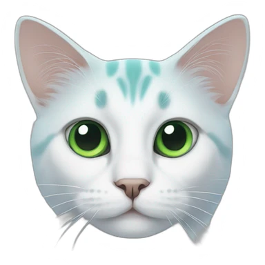 Cat White eyes blue and green sticker