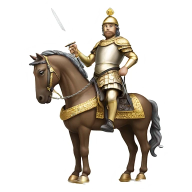 King Richard horse statue with weapon,  sticker