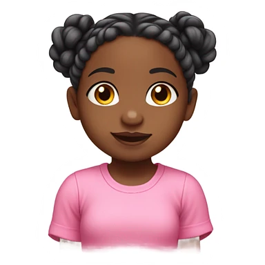 black girl toddler with pink top and braids sticker