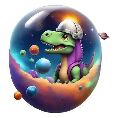 Dinosaur in space sticker
