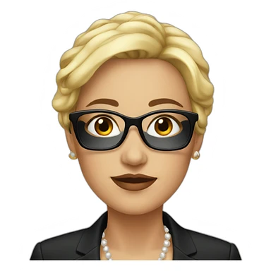 Posh-woman-with-black-suit-ready-to-collaborate sticker