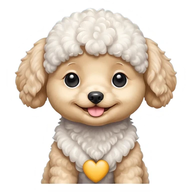 smile, baby white toy Poodle,only face  sticker