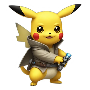 Pikachu with lightsaber sticker